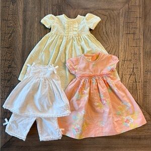 Strasburg 18” Doll Dresses (2) and Top and Pantaloon Set.